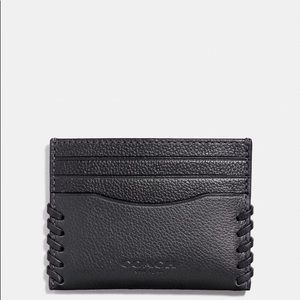 Coach Slim Card Case With Baseball Stitch